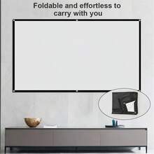 GAINVANE 2025新款户外电影屏幕，投影布，悬挂安装屏幕，可折叠便携式露营电影屏幕，升级版黑色聚酯不透明可折叠软屏幕，有60英寸、72英寸、84英寸、100英寸、120英寸、150英寸尺寸可选