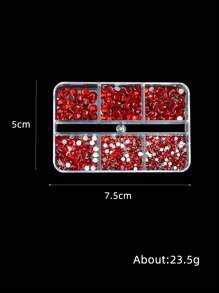 6 Gitter Set Nageldekorationen, gemischte Größen Nagel Diamanten Flachboden Strass, Kleber Strass DIY Bling Aufkleber, Haut nicht Heißkleber Kristalle, Nagel Zubehör, Nagel Dekoration, Nagel Edelsteine