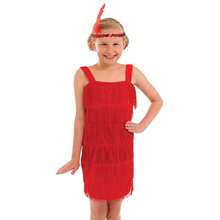 Morph Costumes Kids Flapper Dress Costume - Vintage 1920s Fancy Dress For Girls, Perfect For World Book Day, Halloween, And Themed Parties - Red - View 3