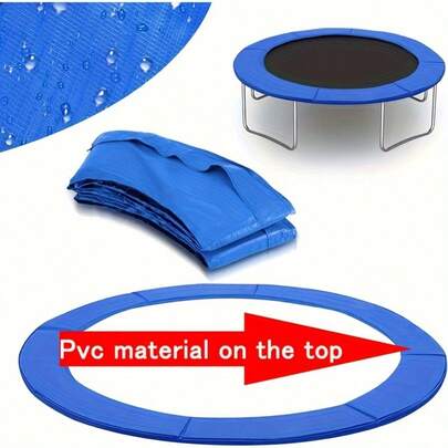 1pc Durable Blue PVC Trampoline Spring Cover, Fit For 8ft, 10ft, 12ft, 14ft Trampoline Pads Replacement, Waterproof & Tear-Resistant For Indoor & Outdoor Use, Perfect Accessory, Suitable As Holiday, New Year, Christmas Gift