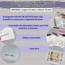 Livro de Colorir  50 Folhas Grossas Caderno de Desenho Pintura Ursinho Livrinho da Moda Ursinh - Rosa chiclete - Visão 4