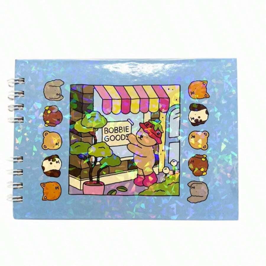 Coloring Book 50 Thick Sheets Sketchbook Painting Teddy Bear Fashion Book - Blue - View 1
