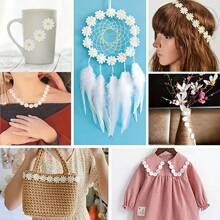 6 Yards Daisy Flower Lace Trim Ribbon - 0.98 Inch Width Fabric Embroidered Applique Ribbon For DIY Crafts And Projects - White Floral Pattern Lace Decoration