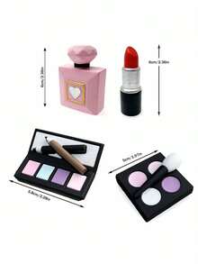 1pc Simulated Lipstick Perfume Eyeshadow Box Soft Clay Ornaments, Cosmetics Cake Decoration Birthday Cake Decoration, Creative Beauty Party Decoration Supplies, Suitable For Bridal Shower Wedding Cake Decoration, Retirement Party Ladies Bachelorette Party Cake Decoration, Makeup Theme Birthday Cake Decoration(Handmade, Some Defects Are Normal, Please Don't Buy If You Mind) - Multicolor - View 4
