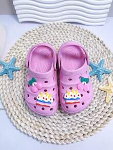 New Kids Cute Cherry Cake Beach Holiday Sandals, Dual-Purpose Non-Slip Slippers - Pink - View 4