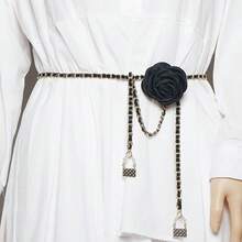 1pc Women's Multi-Color Floral Decorative Waist Chain, Stylish Accessory For Dresses, Jeans And Casual Outfits - Multicolor - View 1