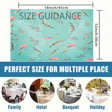 1pc/5pcs/7pcs Floral Art Print Polyester Table Runner With 6pcs Placemats - Polyester, Rectangle, Holiday Table Decor Cloth Runners, Home Decoration, Kitchen Dining Table Decor, Room Decor, Table Runners