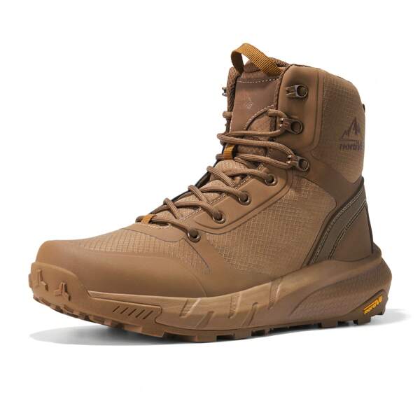 Botas tácticas para hombre, cómodas y ligeras, para trabajar todo el día, con cremallera lateral, para motociclismo, combate y senderismo, de 8 pulgadas