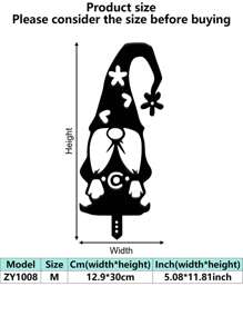 Nordic Style Metal Material, Striped Pointed Hat Long Beard Santa Gnome Silhouette, Unique Aesthetic And Sturdy Quality, Metal Garden Decor Rustic Charm - Suitable For Garden Decoration, Balcony Arrangement, Yard Landscaping, Indoor Corner Accents, Christmas Decoration