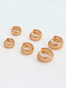 Trio Hoop Details Plated In 925 Silver And 18k Gold, Delicate, Feminine, Anti-Allergic - Gold - View 6