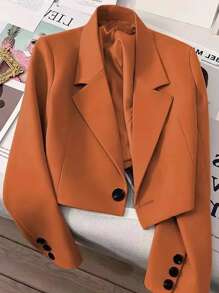 New Style For Spring And Autumn! Spring Clothing. Short Designer Blazer That Can Make You Look Taller. Women's Simple And Casual Short Blazer Jacket, Exuding An Elegant, Youthful And Energetic Charm. It's Suitable For Occasions Such As Banquets, Weddings, Valentine's Day Or Other Important Festival Dates As Well As Parties.Summer Wedding Guest Dress Women Concert Outfit Women
