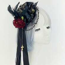 1 szt. Lolita Style Party Mini Hat, spinka do włosów Gothic Rose Edge, akcesorium do tańca scenicznego