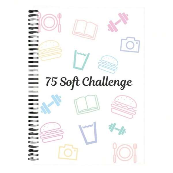 1PC 75-Day Soft Challenge Tracker: Daily Workout, Diet, Water Intake Planner, Reading List, 9-Week Habit Builder, Journal & Goal Setting- Practical For Adults With Self- Improvement Goals