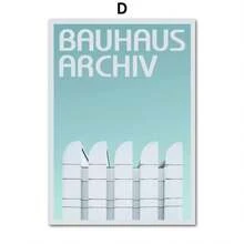 1pc Modern Abstract Bauhaus Lines Eye Geometric Wall Art Canvas Painting Nordic Posters And Prints Pictures For Living Room Decor Optional Frame ,Wall Art With Frame - Multicolor - View 62