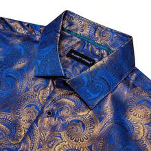 Men's Stylish Luxury Long-Sleeve Shirt With Paisley Pattern And Jacquard Texture For Everyday Parties And Weddings - Gold - View 2