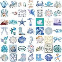 100pcs Pink & Blue Aesthetic Stickers, Summer Beach Stickers, Vacation Stickers, Pink Aesthetic Waterproof Vinyl Stickers For Water Bottles, Laptops, Computers, Phones, Luggage, Notebooks, Fridges, Headphones, Etc. - Multicolor - View 3