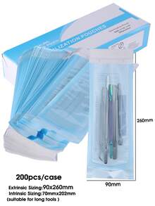 200pcs/Box 5 Sizes Sterilization Bags, Disposable Disinfection Bags, Cleaning Bags, Suitable For Steel Nail Art Tools And Accessories - Multicolor - View 16