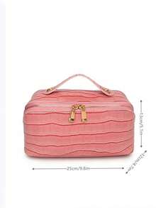 Fashionable And Versatile Large Capacity Handheld Cosmetic Bag - Pink - View 8