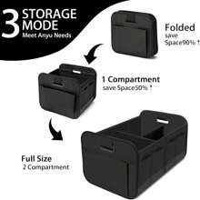 Car Trunk Organizer, Car Storage Organizer With 70L Large Capacity Waterproof Collapsible And 10 Pockets, 600D Oxford Polyester,Trunk Organizer For Any Car, Black