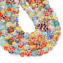 3pcs Floral Glass Beads - With 3D Flower Surface, DIY Jewelry Making Accessories, Suitable For Bracelets, Necklaces, Earrings, Keychains, Phone Straps, And Craft Projects