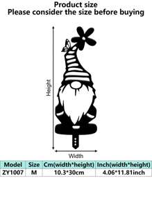 Nordic Style Metal Material, Striped Pointed Hat Long Beard Santa Gnome Silhouette, Unique Aesthetic And Sturdy Quality, Metal Garden Decor Rustic Charm - Suitable For Garden Decoration, Balcony Arrangement, Yard Landscaping, Indoor Corner Accents, Christmas Decoration