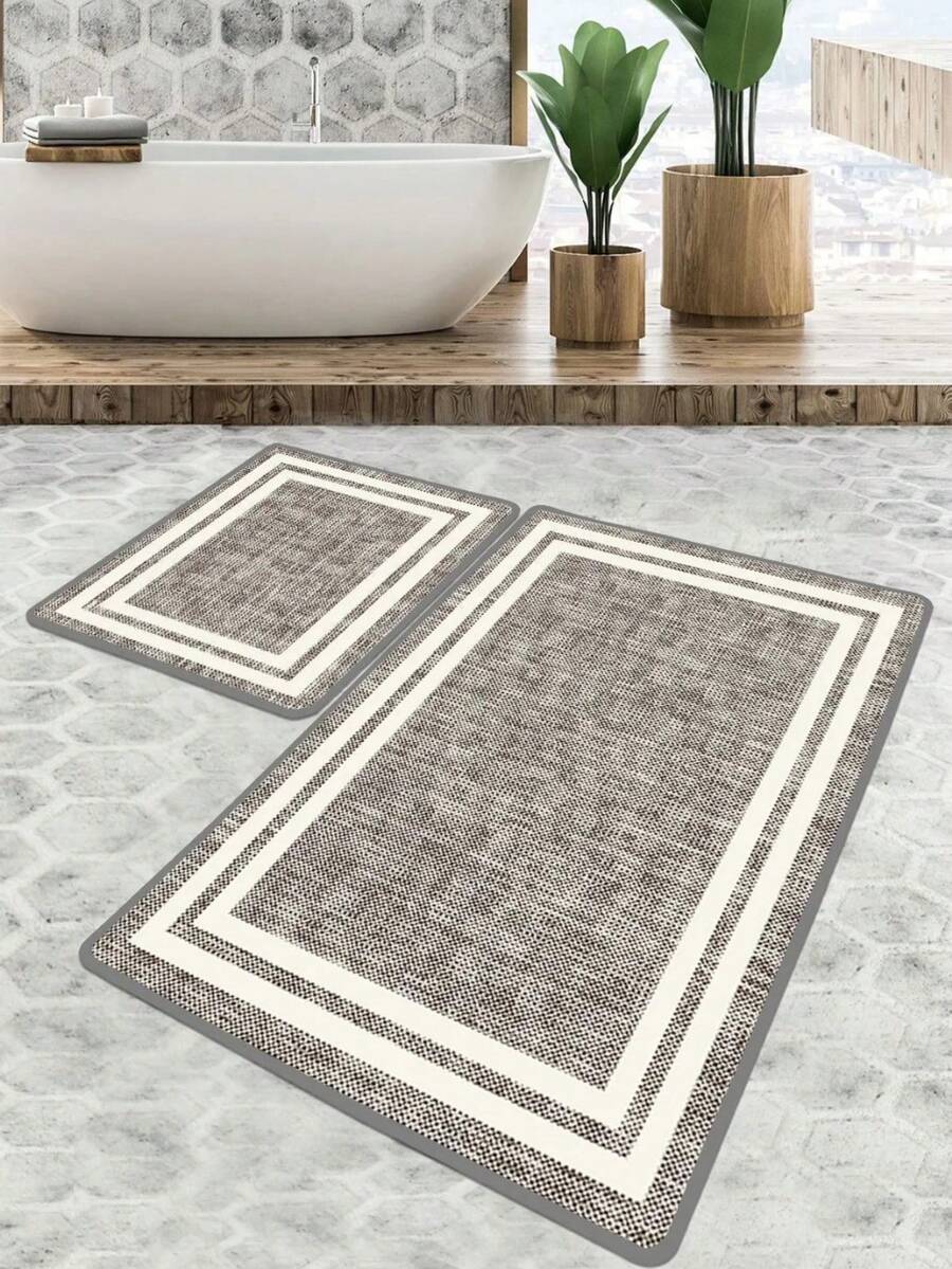 CHILAI HOME - RUGS SET Two Pıeces-60*100&50*60 - Made In Turkey - Teal Blue - View 1