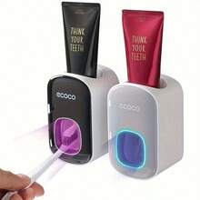 1 件豪华全自动牙膏分配器 - 壁挂式，无需钻孔安装，易于除尘并节省空间，防水且易于挤压，无需电力，浴室收纳配件，无需手动挤压，节省时间和能源牙膏挤压分配器