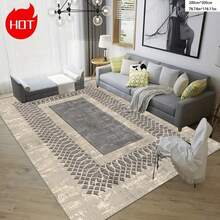 New Large Area Rug, Personalized Grey Geometric Pattern, Modern Minimalist Style, Made Of High-Density Knit With Slip-Resistant, Fade-Resistant, And Abrasion-Resistant Surface. The Bottom Features Anti-Slip Particles For Enhanced Friction. - Multicolor - View 2