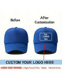 1pc Custom Text/Logo Color Blocking Hat , Customized Mesh Baseball Cap, Casual Adjustable Baseball Cap Unisex Personalized Hat, Breathable Outdoor Leisure Sports Driver Hat For Father's Day Gifts, Gifts For Her,Ideal Gifts For Him, Her, Girlfriend, Family, Friends, For Anniversaries, Personalized Gifts For Women/Men - Multicolor - View 5