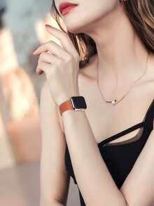 Band And Case Set Compatible With Apple Watch Band And Case , Soft And Comfortable Silicone Band, Drop-Resistant And Scratch-Resistant Hd Tempered Glass Screen Protector And Pc 2-In-1 Case. Compatible With Apple Watch Series Ultra/11/10/9/8/7/6/5/4/Se, 40/41/42/44/45/46/49mm Men'S And Women'S Bands. - Rose Gold - View 7