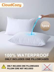 1 buah Sarung Bantal Super Lembut, Nyaman, dan Tahan Air Tanpa Isian, Warna Putih, Sarung Bantal Tidur Sederhana untuk Kamar Tidur - Putih - View 3