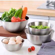 1pc Stainless Steel Thicker Multi-Function Large Basin Set, Includes Rinse Vegetables Basin, Measuring Scales, Condiment Pot, Soup Bowl