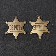 1pc Metal Sheriff & Deputy Badges In Gold And Silver Colors - Vintage - Style Star - Shaped Badges For Cosplay & Collection School Office Accessories Shirts Jacket Jewelry Christmas Halloween Clothes Pin Funny Cute Teacher Gifts - Multicolor - View 11