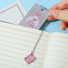 A Charming Pink Skull Reading Themed Stainless Steel Bookmark With A Beautiful Pink Book Charm, Perfect For Women Reading Love Is Still Alive, Valentine's Day Birthday & Holiday Gifts For Lovers And Friends!