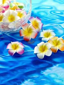 20pcs-Hawaiian Flower Hair Clips, 2.5 Inch Plumeria Foam Hair Accessories Clip For Girl, Hawaii Tropical Party Decorations, Beach Pool Vacation Outfit, Luau Party Favors, Bridal Wedding, Christmas Mother's Day Graduation - Multicolor - View 1