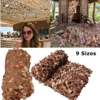 1 件装伪装网狩猎隐蔽遮阳网车罩沙漠迷彩遮阳篷遮阳网户外遮阳网花园装饰