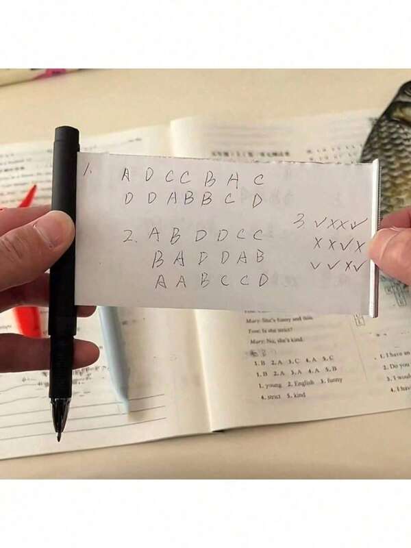 10/3/1pc Reusable Ballpoint Pen With Retractable Memo Pad, Made Of Plastic, Multifunctional Writing Tool For Exam And Note-Taking