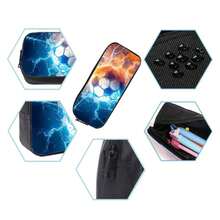 16-Inch Backpack Satchel And Pen Pouch,Soccer Lightning Water Fire Pattern,Polyester Material Is Lightweight And Durable - Black - View 6