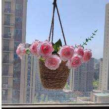 家居与园艺 藤编/草编吊篮、立式花盆、常春藤盆、壁挂花篮 - 彩色 - 查看 5