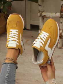 scarpi sportivi casual da allenamento con suola spessa nuove per il 2025, scarpe sportive unisex retrò traspiranti e versatili, adatte per uso casual quotidiano, blocchi di colore, modelli accoppiati in colori uniti, casual, preppy, business, sportivi, da ufficio, palestra, all'aperto, feste,stringate, per tutte le stagioni
