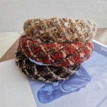 Autumn/Winter Style High Top Small Fragrance Headband Tweed Sponge Headband Braided Plaid Hairpin Vintage Hair Accessories Hairband Hair Hoop