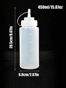 1/2/3pcs Condiment Squeeze Bottle, Plastic Lid And Measuring Rotary Squeeze Bottle, Container Dispenser Ketchup Mustard Barbecue Sauce Salad Dressing Olive Oil, Perfect For Kitchens, Barbecues, Picnics, Camping - Multicolor - View 8