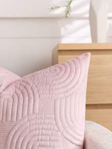 1/2 Piezas Funda de cojín decorativo de peluche, Funda de cojín acolchada geométrica, Funda de almohada rectangular de unicolor suave y esponjosa - Rosa - Ver 3