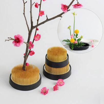 1pc Kenzan Flower Arranging Needlepoint Holder, Chinese Zen Style Flower Holder, Densified Copper Needle Flower Stand, Flower Arranging Fixing Tool Home Decor Vase Room Decor Flower Vase Glass Vase