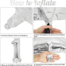 1 pieza Globo con número plateado de 30 pulgadas, decoración para fiesta de cumpleaños, suministros para celebración de aniversario