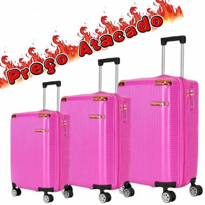 Nova Mala De Bordo Viagem Com 4 Rodas 360° Removíveis Dupla Zíper Expansíveis Divisório Interno Com Trava De Encaixe Pequena Média 8KG 10KG 18KG