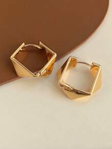 1 pereche de cercei cu cerc din metal, geometrici, minimalisti, în formă ovală, la modă și versatili