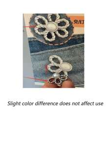 1 Pièce Serreur De Ceinture De Jeans Avec Bouton Réducteur De Taille En Alliage Réglable En Forme De Marguerite, Outil Pratique Pour Redimensionner Les Jeans. Peut Également Être Utilisé Pour Les Vêtements, Les Sacs, Les Accessoires Et La Décoration. Outil Mignon De Contrôle De La Taille De La Ceinture De Pantalon