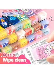Cute Cartoon Filled Erasers, School Supplies Prize, High-Quality Pencil Erasers That Cut Cleanly Without Crumbs Back To School