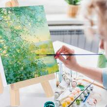 1/2/5/10/20 Pack Mini Canvases With Easel Sets For Painting Small Art Stretched Canvases Panels Pack With Wood Display Easel Art Canvases Small Canvases For Painting Party Craft For Birthday Parties Back To School Valentine's Day Gift - Nhiều màu - Xem 9